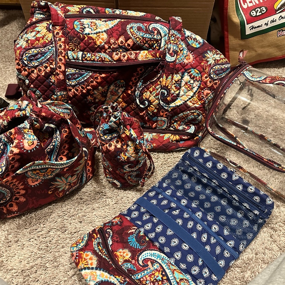 Vera Bradley Paisley Jamboree Travel Bag Set, 5 pieces